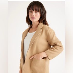 Quince Camel-Tan Organic Cotton Knit Blazer Jacket Long Sleeve sz S Small PO